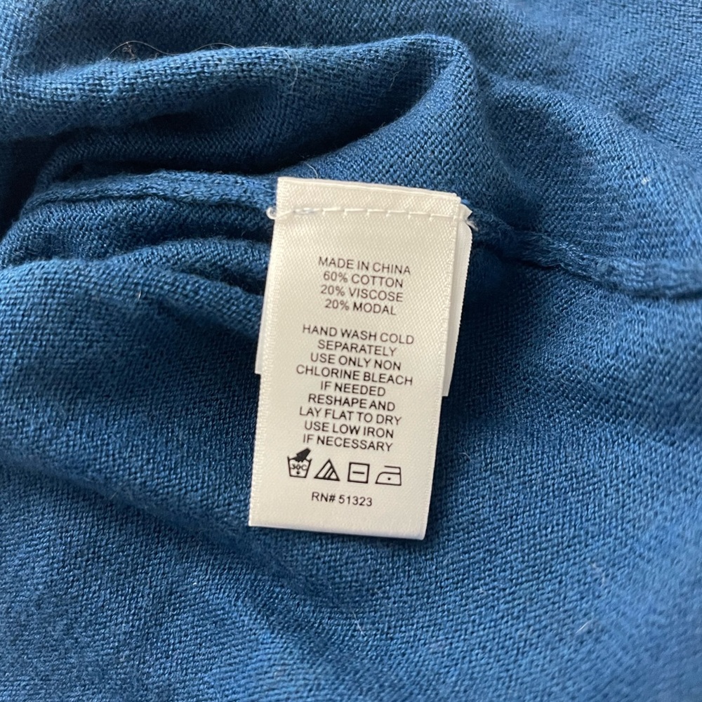 CeCe Turquoise Ruffle Shoulder Sweater - Picture 7 of 7